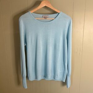 Women’s J. Crew Classic Crew Neck Merino Wool Light Blue Sweater